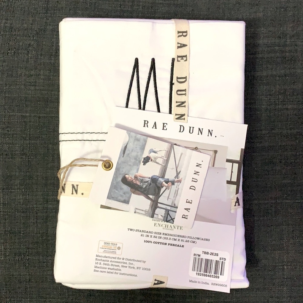 Rae Dunn Mrs & Mrs pillow case set
